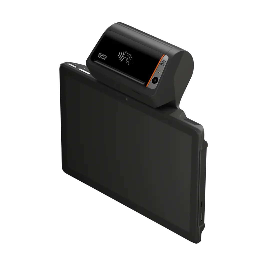 V3 MIX-Smart Mobile Terminal SUNMI V3 MIX EN(10,4G+32G,2M Front
Camera,SS1104,NFC,Fingerprint,80 Print,Fiscal,US 4G,GMS-EDLA-GL,Pogo pin US Adapter)