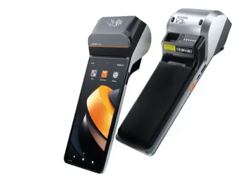 [P06100004] V3H-Smart Mobile Terminal SUNMI V3H EN(Octa-Core 6.75,4GB+64GB,8M
Rear,GL 4G,NanoSIM+MicroSD+eSIM+PSAM*2,NFC,Fing erprint,58 Label Printer,GMS-EDLA,US Adapter)